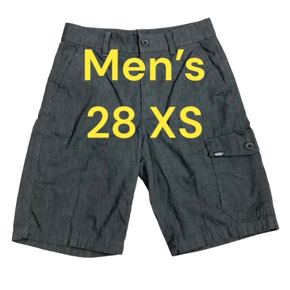 Men's Vans 28 Off the wall Shorts Chino Khakis Charcoal Gray Disc Golf Skater - Picture 2 of 9